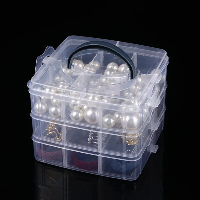 3 Layer 18 Grid Portable Storage Organizer Box 2
