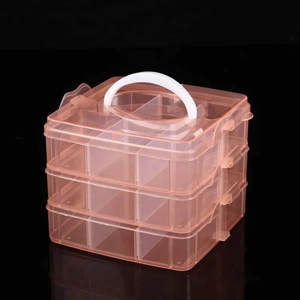 3 Layer 18 Grid Portable Storage Organizer Box 10