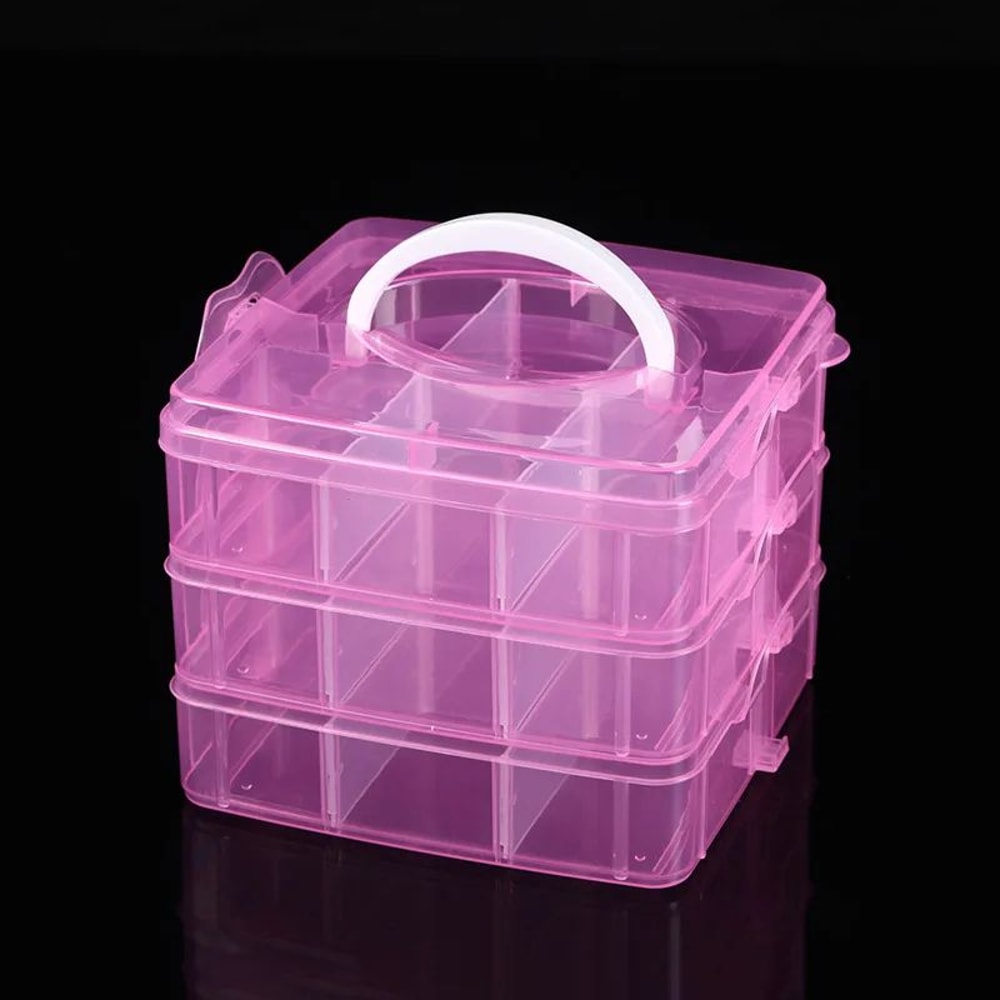 3 Layer 18 Grid Portable Storage Organizer Box 11