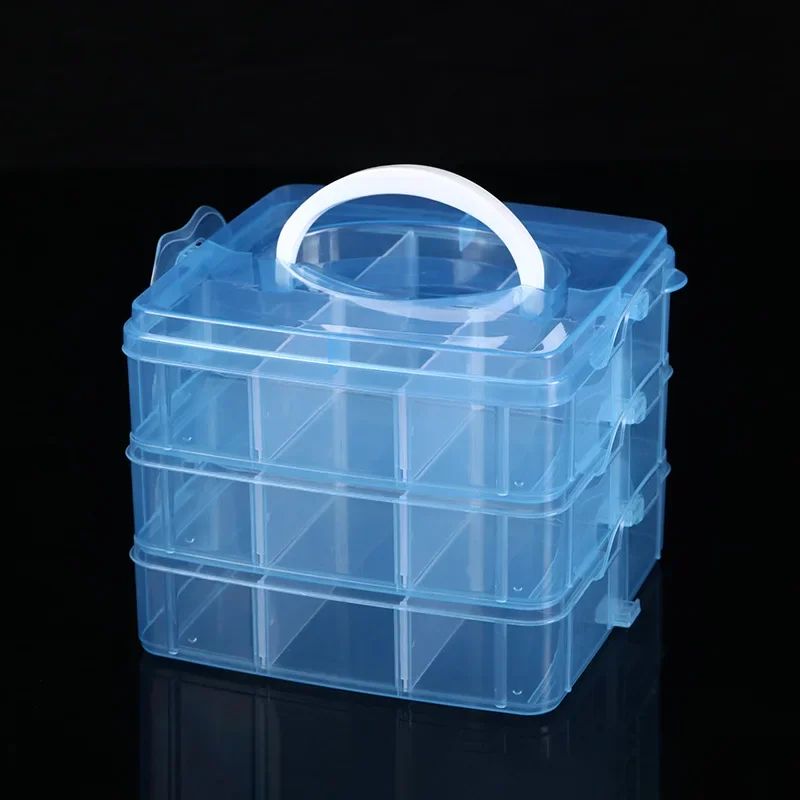 3 Layer 18 Grid Portable Storage Organizer Box 8