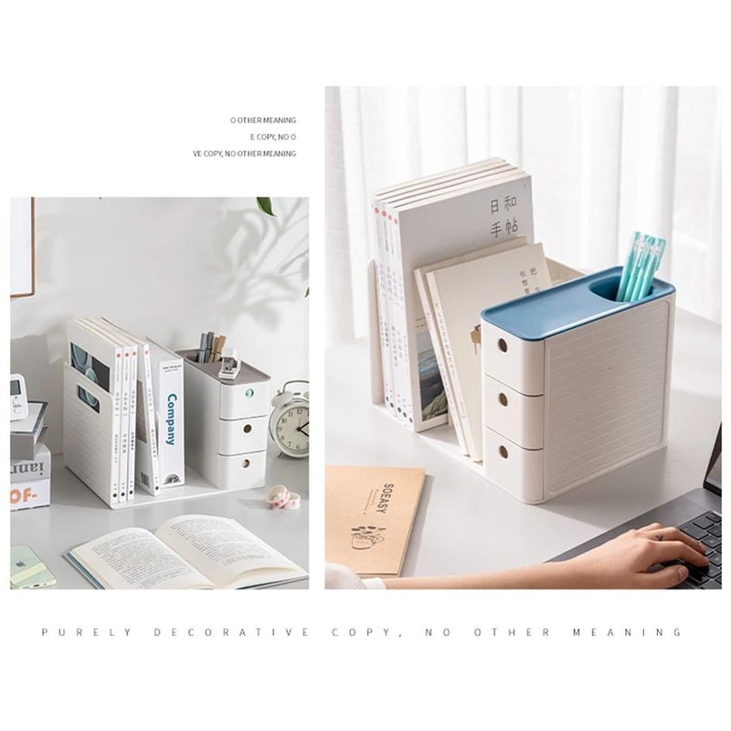 Book Holder Organizer With Dual Drawers 14