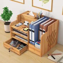multi layer desktop storage box with lock