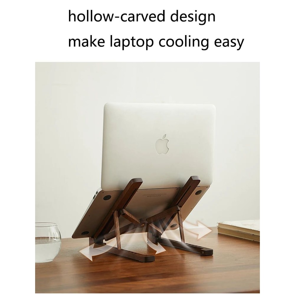Foldable Wooden Laptop Stand Adjustable Height 7