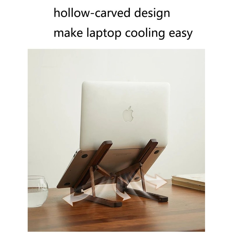 Foldable Wooden Laptop Stand Adjustable Height 7