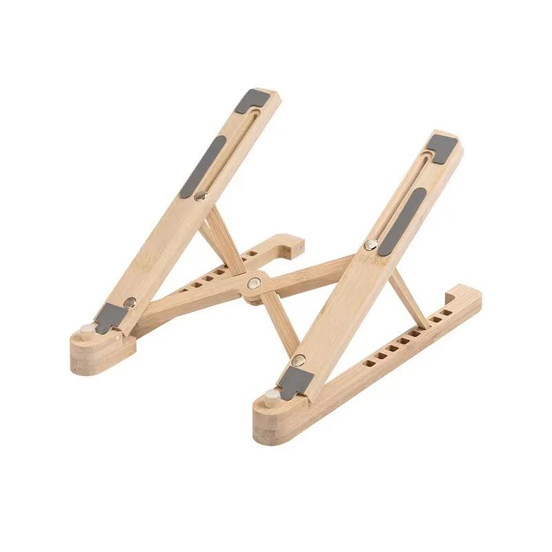 Foldable Wooden Laptop Stand Adjustable Height 12