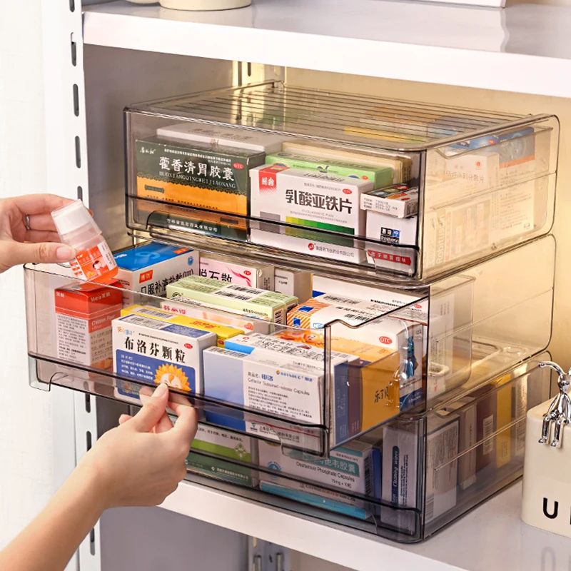 Stackable Acrylic Drawer Medicine Storage Box 2