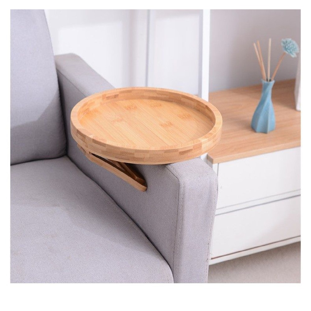 Wooden Sofa Armrest Clip On Tray Table 9