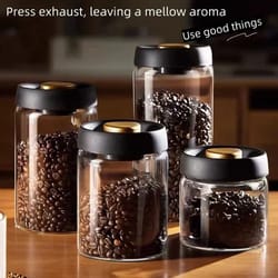 manual vacuum coffee storage jar