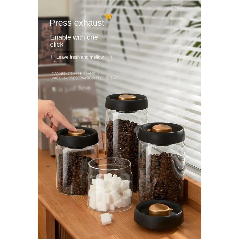 Manual Vacuum Coffee Storage Jar 9