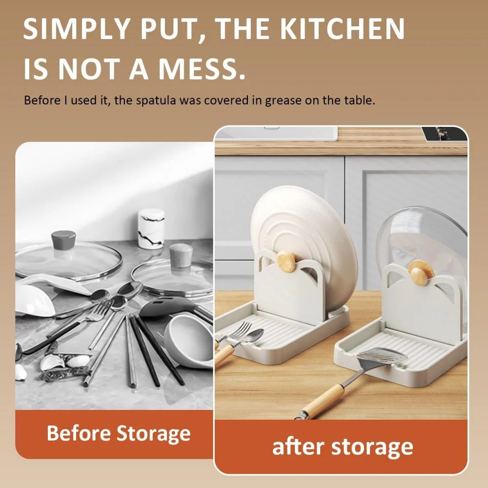 Silicone Spoon And Pot Lid Rack 7