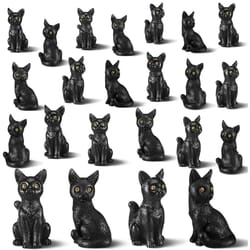mini black cat resin figurines 2 pack