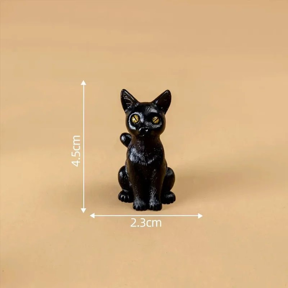 Mini Black Cat Resin Figurines 2 Pack 5