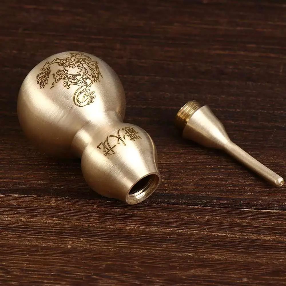 Brass Feng Shui Wu Lou Gourd Statue 3