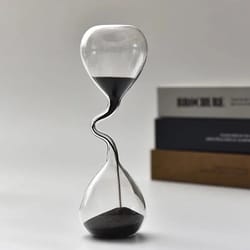 modern black glass hourglass decor
