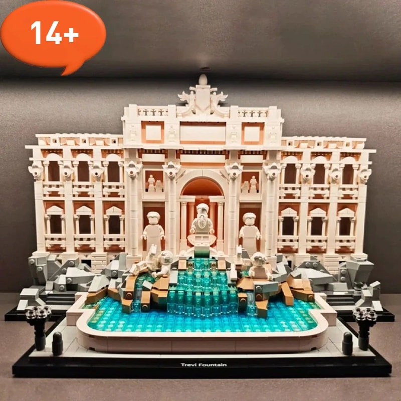 Trevi Fountain Architecture Building Blocks Set 0