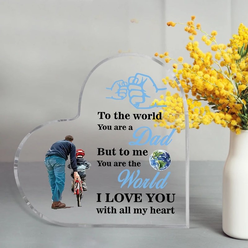 Dad Portrait Heart Acrylic Plaque 2