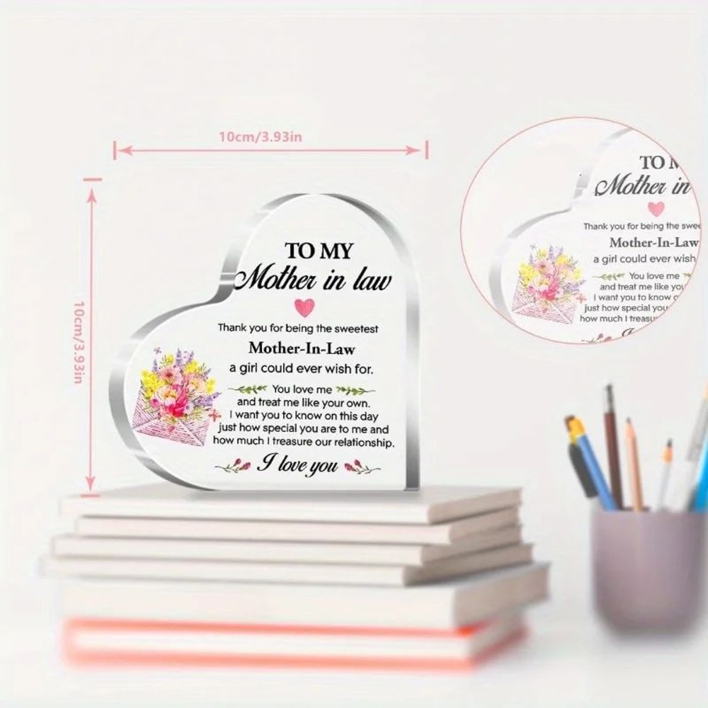 Mother In Law Heart Acrylic Plaque 1