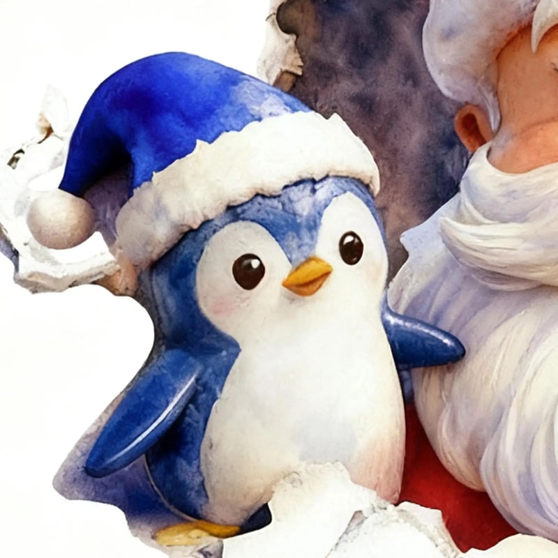 3D Wall Breaking Santa Claus Christmas Sticker 3