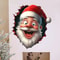 3D Wall Breaking Santa Claus Christmas Sticker 10