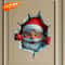 3D Christmas Santa And Reindeer Vinyl Wall Decal 0