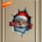 3D Christmas Santa And Reindeer Vinyl Wall Decal 0
