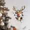 3D Christmas Santa And Reindeer Vinyl Wall Decal 3