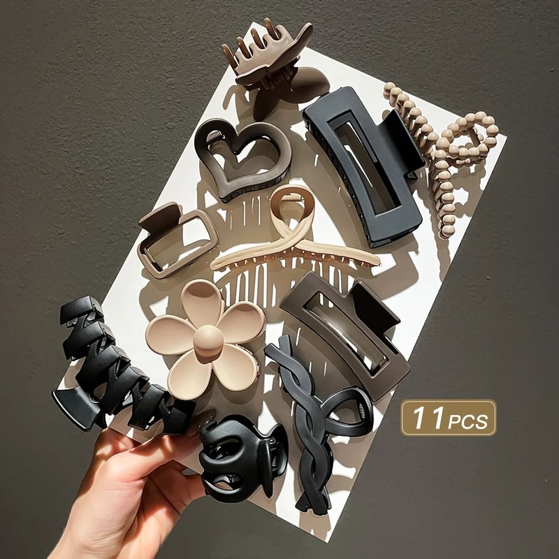 11Piece Frosted Shark Hair Clip Set For Women 6