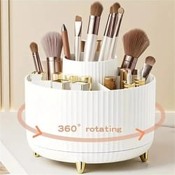 360° rotating makeup organizer with 5 compartments