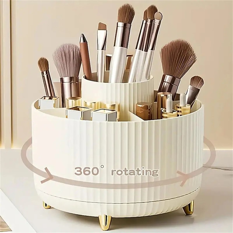 360 Rotating Makeup Organizer With 5 Compartments 9
