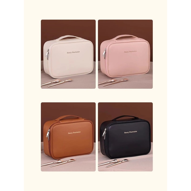 Large Capacity PU Leather Waterproof Makeup Bag 10
