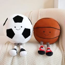 plush football and basketball sports toy pillow