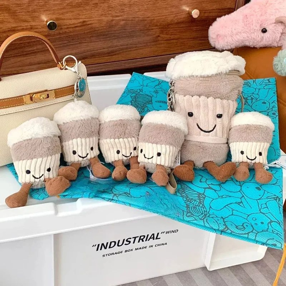 Plush Coffee Cup Keychain Bag Pendant 2