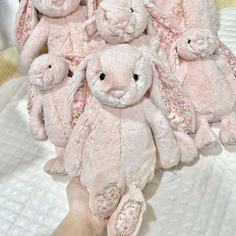 30 Cm Easter Bunny Plush Toy With Strawberry Flower Ears 6