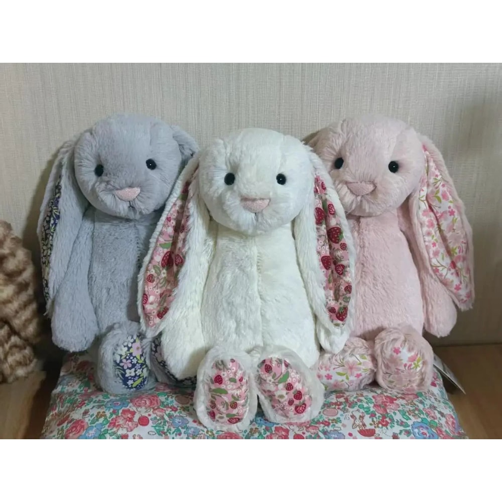 30 Cm Easter Bunny Plush Toy With Strawberry Flower Ears 7