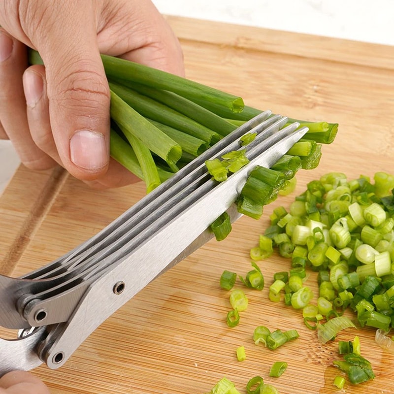 5Layer Multifunctional Kitchen Herb And Vegetable Scissors 0