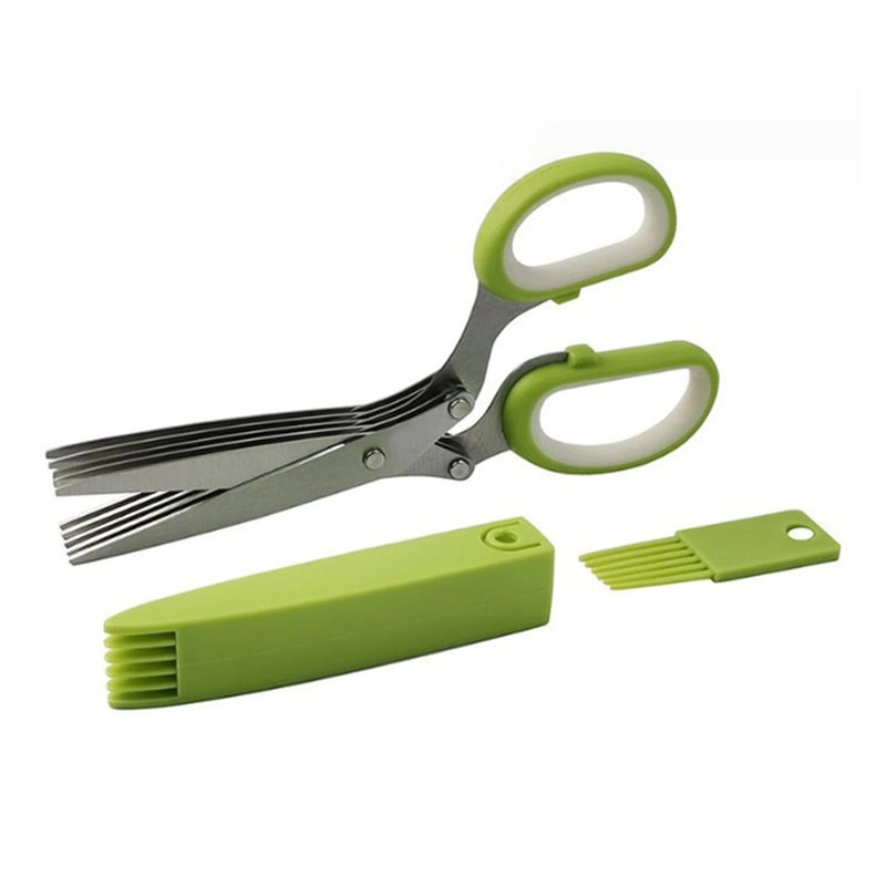 5Layer Multifunctional Kitchen Herb And Vegetable Scissors 8