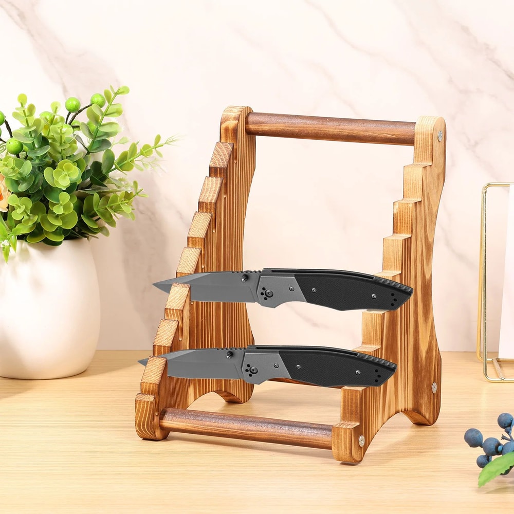 7Layer Wooden Knife Stand Storage Rack 0