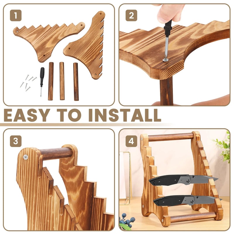 7Layer Wooden Knife Stand Storage Rack 2