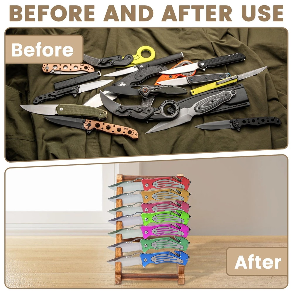 7Layer Wooden Knife Stand Storage Rack 4