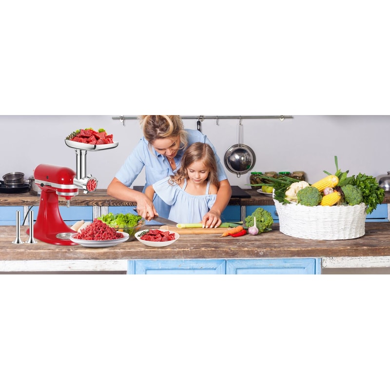 Metal Food Grinder Attachment For KitchenAid And Cuisinart SM50 Mixers 6