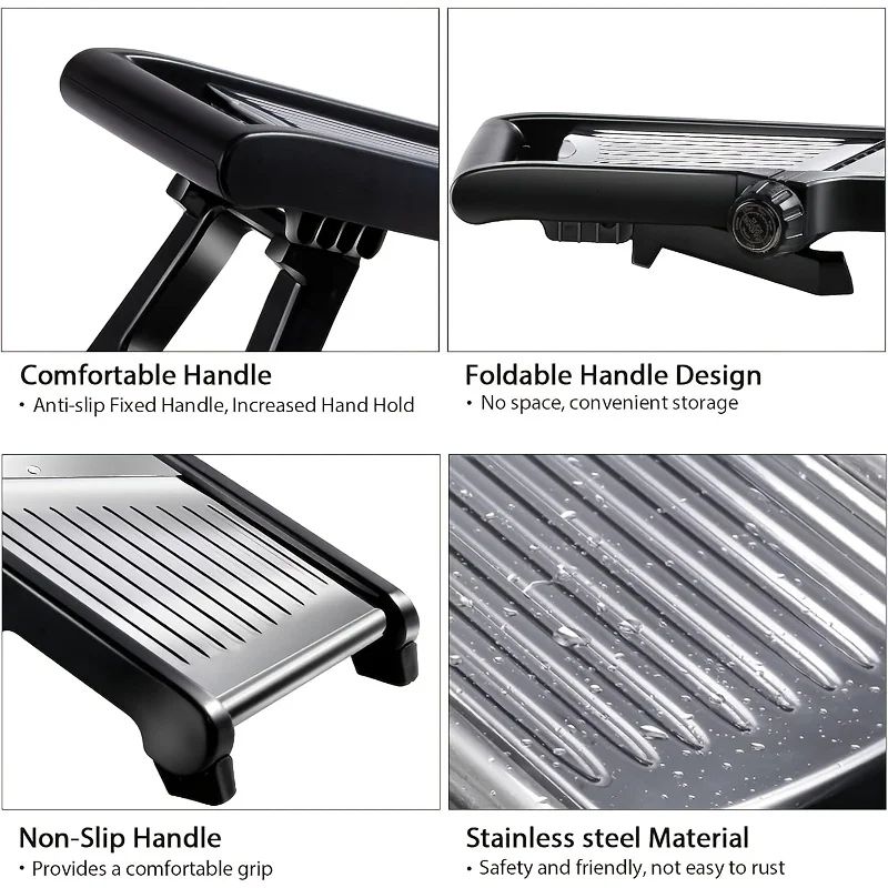 5Blade Stainless Steel Mandoline Slicer With Safety Holder 6