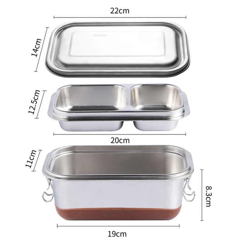 Stainless Steel DoubleLayer 1200 Ml Bento Lunch Box 5
