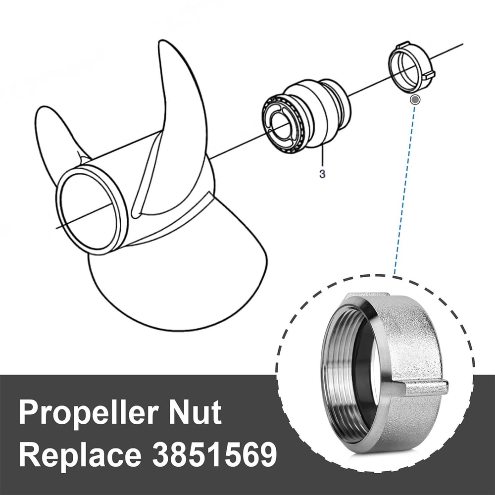 Propeller Nut Compatible With DPS DPSA Drives Replacement For Volvo Penta 3851569 1