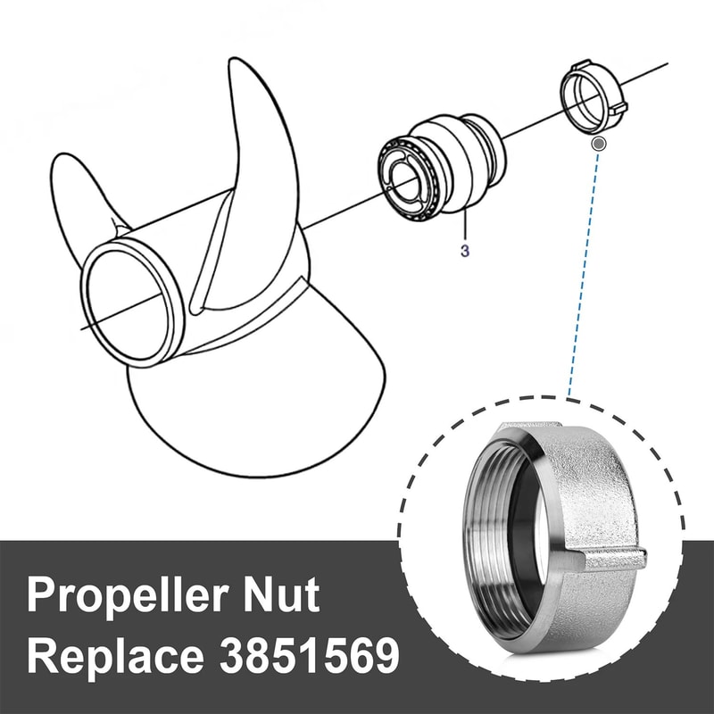 Propeller Nut Compatible With DPS DPSA Drives Replacement For Volvo Penta 3851569 1