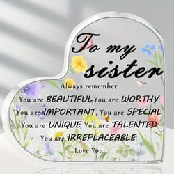 heart acrylic plaque sign gifts for sister