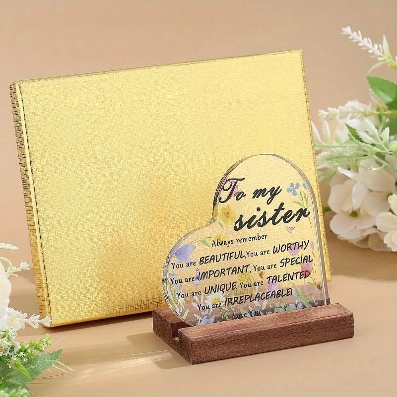 Heart Acrylic Plaque Sign Gifts For Sister 4