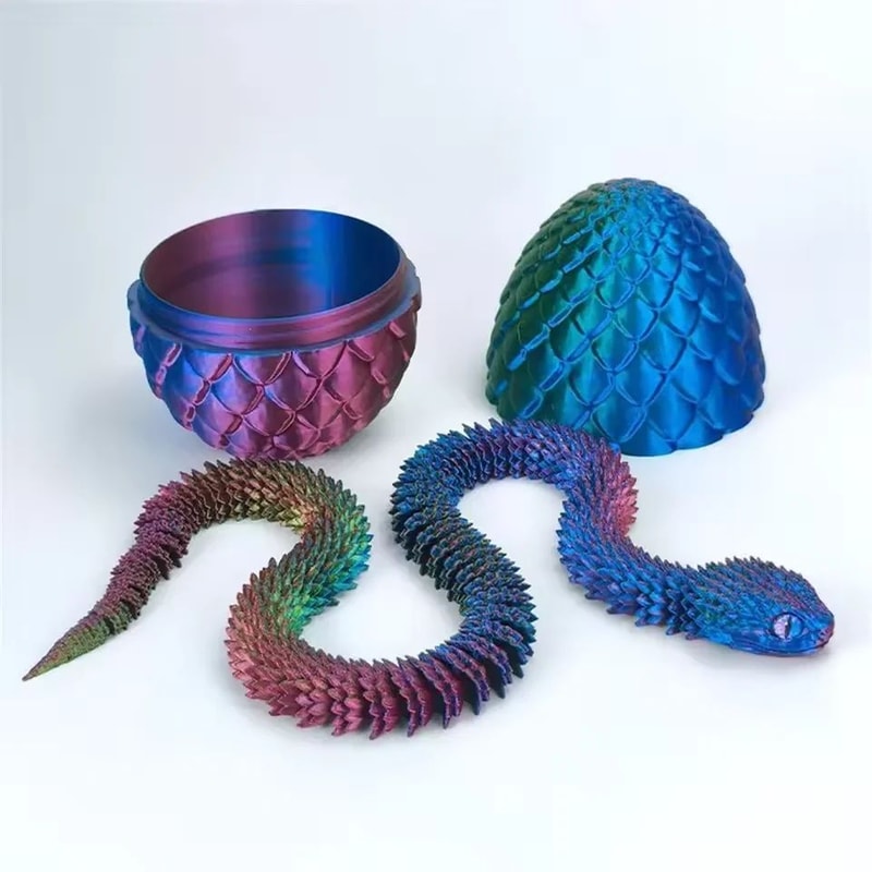 4pcs 3D Printed Snake Surprise Egg Decoration Set 1