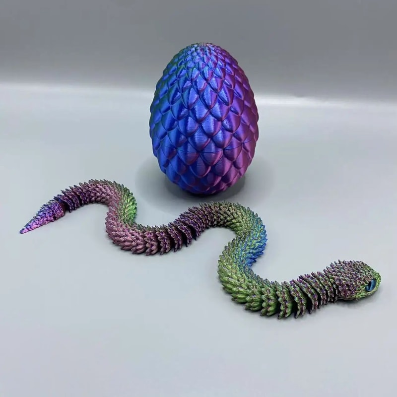 4pcs 3D Printed Snake Surprise Egg Decoration Set 3