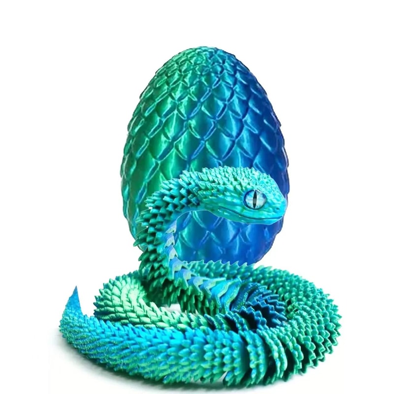 4pcs 3D Printed Snake Surprise Egg Decoration Set 8