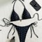 Black White Polka Dot 2Piece Bikini Swimsuit For Women 6